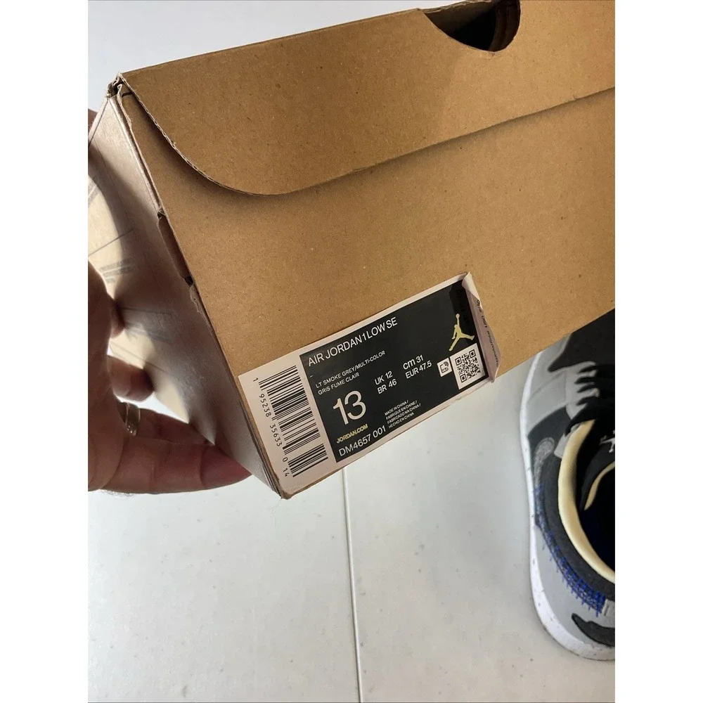Jordan Air Jordan 1 Low SE Gray/Black/White DM4657-001 Sz 13 Worn Once Box Nice